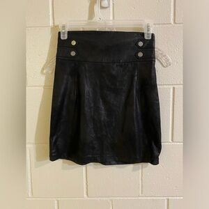 H&M goth punk faux leather high waist mini skirt